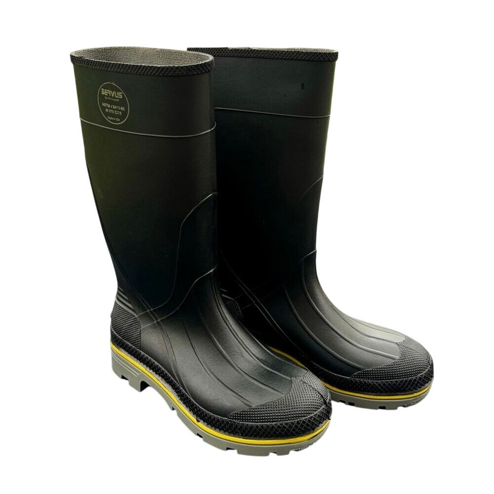 Servus By Honeywell Steel Toe Work Boots Mens 7 Black PVC Waterproof Made USA